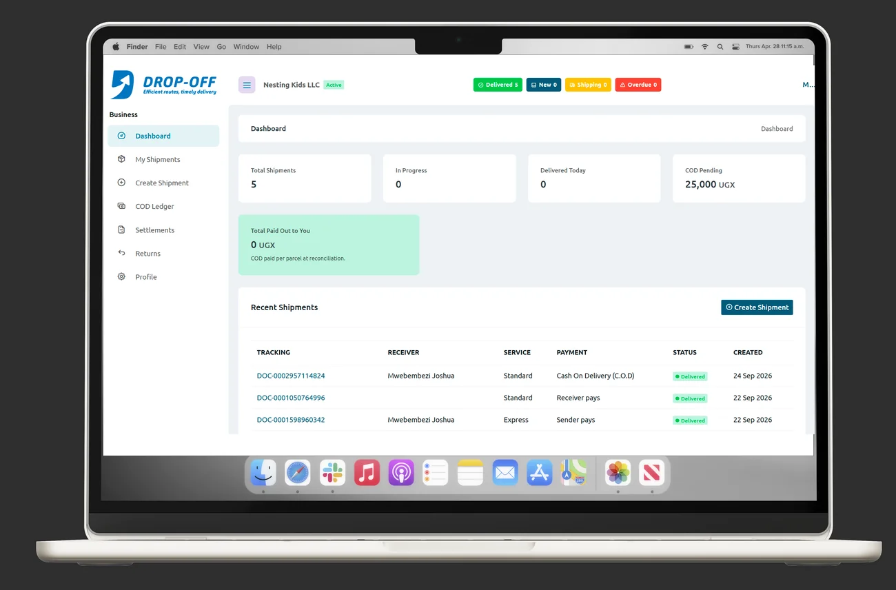 Get your dashboard screen